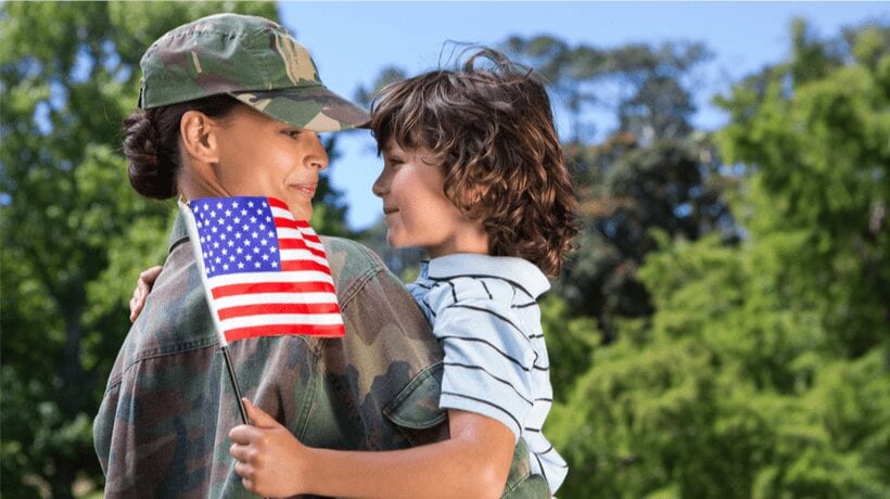 military woman with child gi bill program