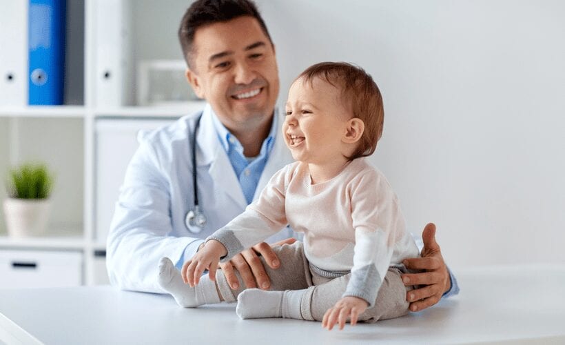 doctor with baby chip waiting period
