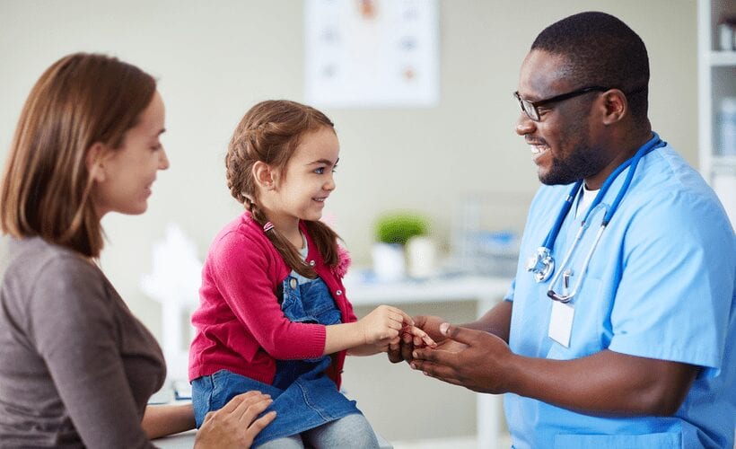 doctor with mother and daughter chip costs