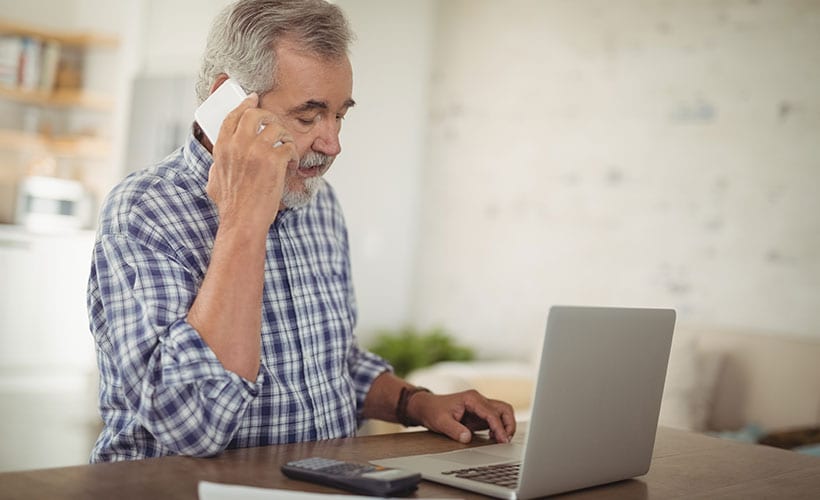 senior man computer cellphone ssi reporting requirements