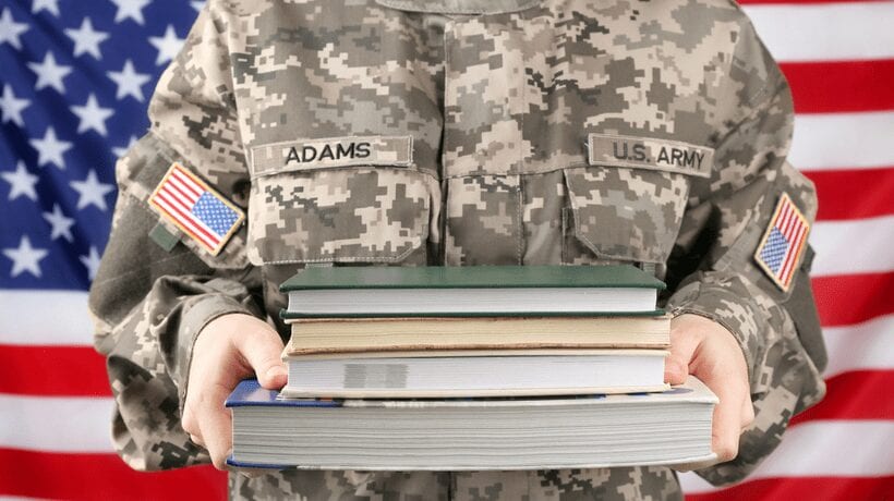service member with books fry scholarship