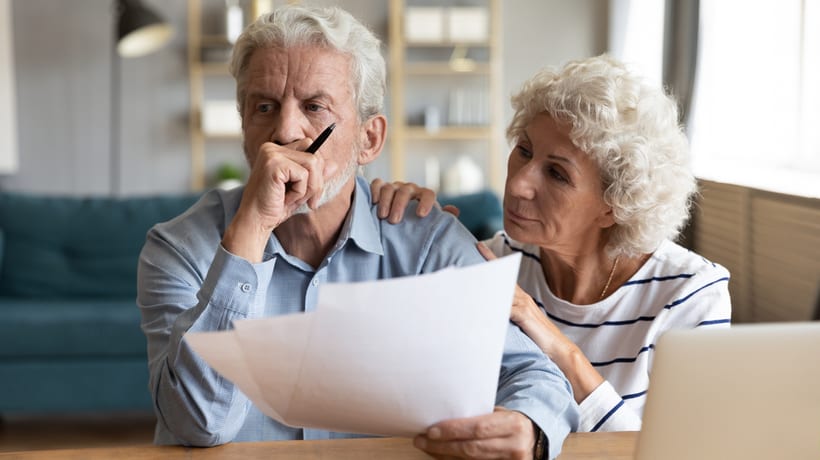 senior couple thinking about documents VA Pension Claims, Denials and Appeals
